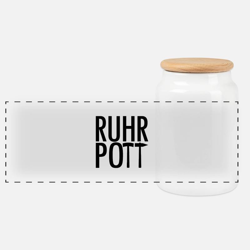 Ruhrpott - Panorama Keksdose mit Holzdeckel - Weiß