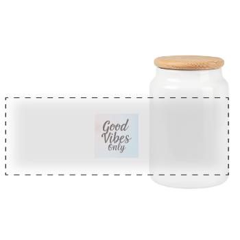 EY Only 2022 - Panoramic Cookie Jar with Wooden Lid - white - Front