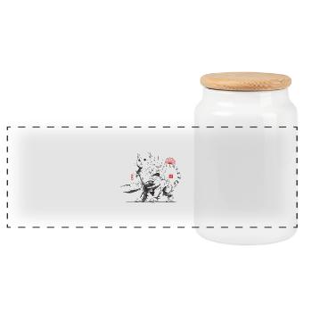 CrabKitty - Boîte à biscuits avec couvercle en bois - blanc - Devant