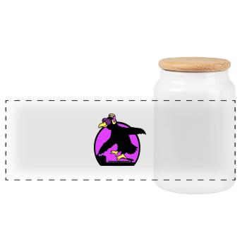 Raven DJ Club Music Listening Sunglasses Headphones - Panoramic Cookie Jar with Wooden Lid - white - Front