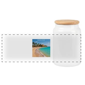 Égypte Baie de Soma - Boîte à biscuits avec couvercle en bois - blanc - Devant