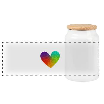 Herz heart Liebe - Panorama Keksdose mit Holzdeckel - Weiß - Vorne