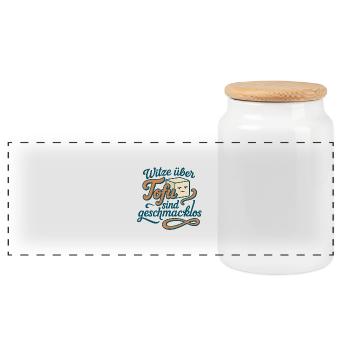 Les blagues sur le tofu sont insipides ! Dicton de tofu. - Boîte à biscuits avec couvercle en bois - blanc - Devant
