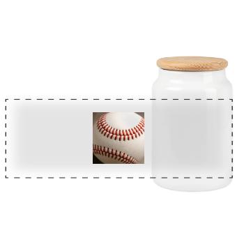 Baseball - Panorama Keksdose mit Holzdeckel - Weiß - Vorne
