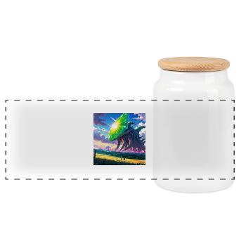 Leonardo Anime XL - Panorama Keksdose mit Holzdeckel - Weiß - Vorne