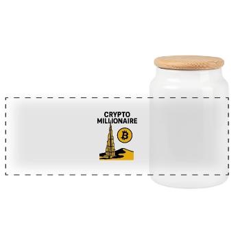 Crypto dubai - Panoramic Cookie Jar with Wooden Lid - white - Front