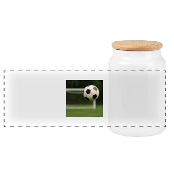 Sport - Football - Boîte à biscuits avec couvercle en bois - blanc - Devant