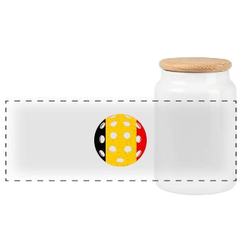 Pickleball Belgique - Boîte à biscuits avec couvercle en bois - blanc - Devant