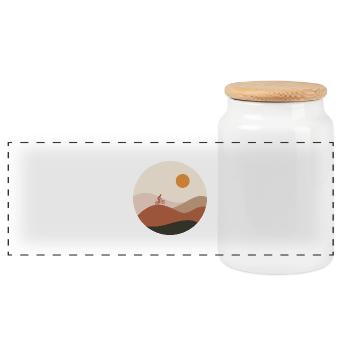 Cycling Mountains Landscape - Panoramic Cookie Jar with Wooden Lid - white - Front