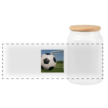 Sport - Football - Boîte à biscuits avec couvercle en bois - blanc - Devant