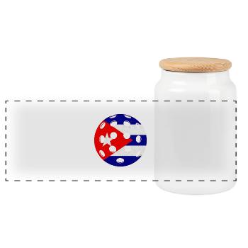 Pickleball Cuba - Boîte à biscuits avec couvercle en bois - blanc - Devant