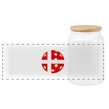 Pickleball Danemark - Boîte à biscuits avec couvercle en bois - blanc - Devant