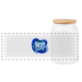 Forget M.E. not blue Forget-me-not - Panoramic Cookie Jar with Wooden Lid - white - Front