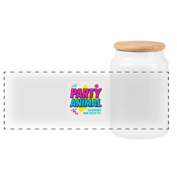 Party Anima.l– Neon Beat Edition - Panorama Keksdose mit Holzdeckel - Weiß - Vorne