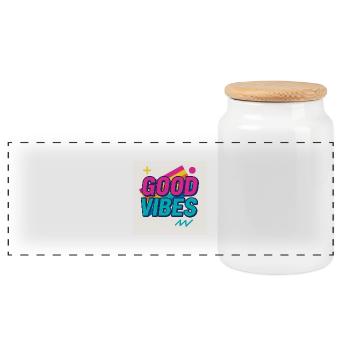 Good Vibe.s – Classic Feel - Panorama Keksdose mit Holzdeckel - Weiß - Vorne