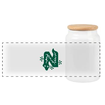 Snake | Snake | letter N | Vectorgraphic - Panoramic Cookie Jar with Wooden Lid - white - Front