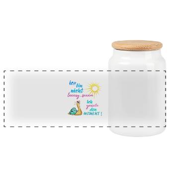 I'm not slow... I'm enjoying the moment - Panoramic Cookie Jar with Wooden Lid - white - Front