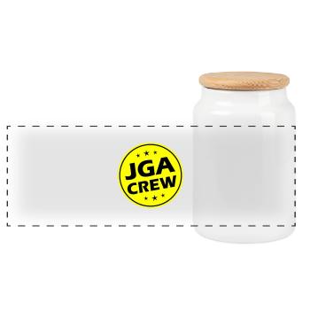 Jga Junggesellenabschied Crew - Panorama Keksdose mit Holzdeckel - Weiß - Vorne