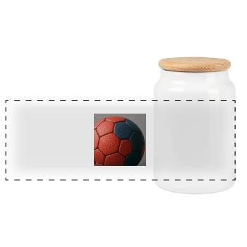 Sport - Handball - Boîte à biscuits avec couvercle en bois - blanc - Devant