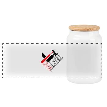 Break Dance - Panoramic Cookie Jar with Wooden Lid - white - Front