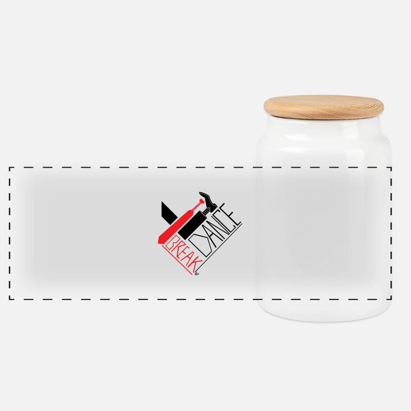 Break Dance - Panorama Keksdose mit Holzdeckel - Weiß