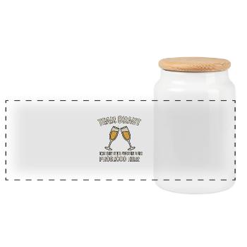 Drôle d’équipe chemise de mariée enterrement de vie de garçon femme - Boîte à biscuits avec couvercle en bois - blanc - Devant