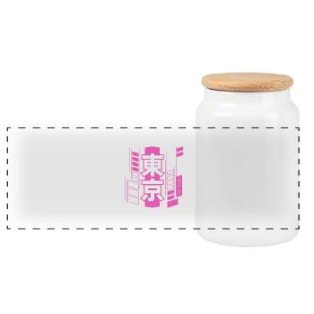 Tokyo Cyberpunk - Boîte à biscuits avec couvercle en bois - blanc - Devant