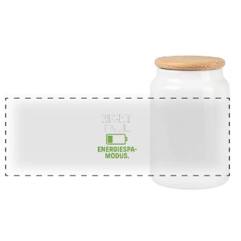 Pas paresseux, mode d’économie d’énergie - Boîte à biscuits avec couvercle en bois - blanc - Devant