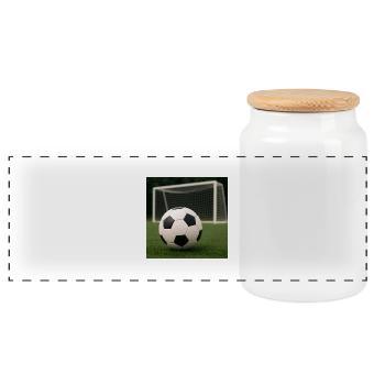 Sport - Football - Boîte à biscuits avec couvercle en bois - blanc - Devant