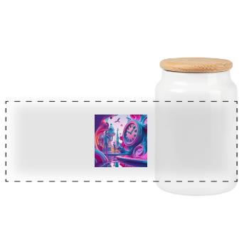 Hypersurréalisme - Boîte à biscuits avec couvercle en bois - blanc - Devant