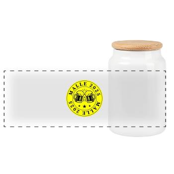 Malle 2025 Beer - Panoramic Cookie Jar with Wooden Lid - white - Front
