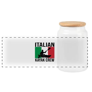 Italian Kayak Crew Kajak-Shirt - Panorama Keksdose mit Holzdeckel - Weiß - Vorne