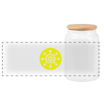 Sonne Symbol - Panorama Keksdose mit Holzdeckel - Weiß - Vorne