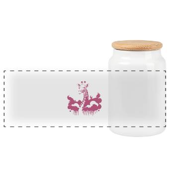 Cool Giraffe – Street Art Animal Motif - Boîte à biscuits avec couvercle en bois - blanc - Devant