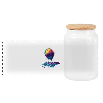 Riot Balloon - Panoramic Cookie Jar with Wooden Lid - white - Front