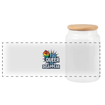 Trop queer pour disparaître. - Boîte à biscuits avec couvercle en bois - blanc - Devant