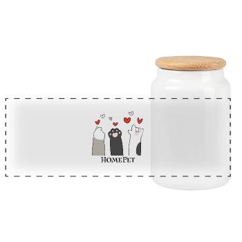 MaisonAnimal de compagnie | L’amour | Chien | Chat - Boîte à biscuits avec couvercle en bois - blanc - Devant