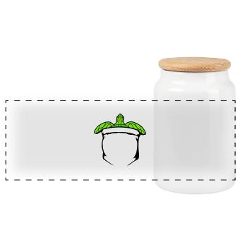 Tortue d’eau Chemise Sac Chemise Sac Pet - Boîte à biscuits avec couvercle en bois - blanc - Devant