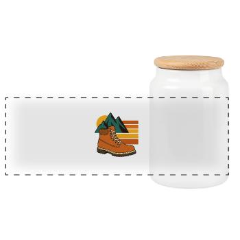 Step Wild – Retro Hiking Spirit - Panorama Keksdose mit Holzdeckel - Weiß - Vorne