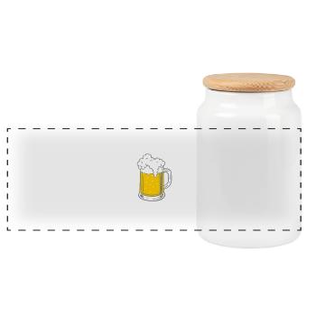 Bees here - Oder ich fall um! - Panoramic Cookie Jar with Wooden Lid - white - Front