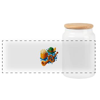 voxel prezel - Panorama Keksdose mit Holzdeckel - Weiß - Vorne
