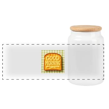 Good morning toast mit Butter - Panorama Keksdose mit Holzdeckel - Weiß - Vorne