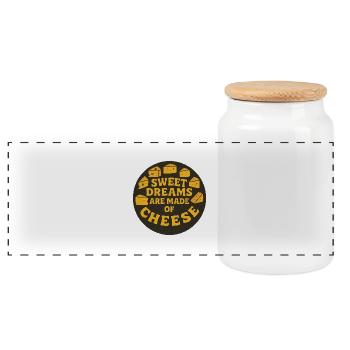 De beaux rêves sont faits de fromage - Boîte à biscuits avec couvercle en bois - blanc - Devant
