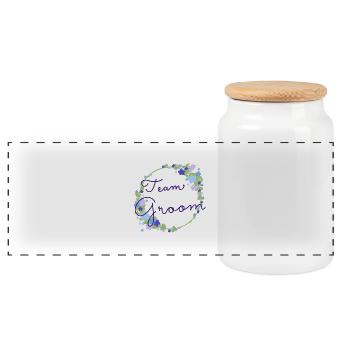 Team Groom/ Team Groom - Panoramic Cookie Jar with Wooden Lid - white - Front