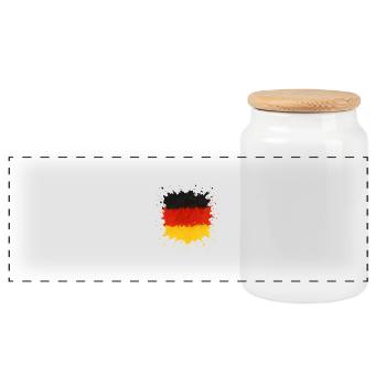 Drapeau de l’Allemagne - Boîte à biscuits avec couvercle en bois - blanc - Devant