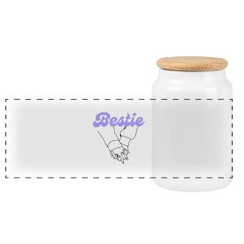 Bête - Amitié - Mains - Boîte à biscuits avec couvercle en bois - blanc - Devant