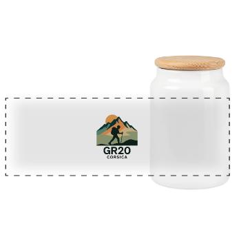 GR 20 CORSICA - Panoramic Cookie Jar with Wooden Lid - white - Front