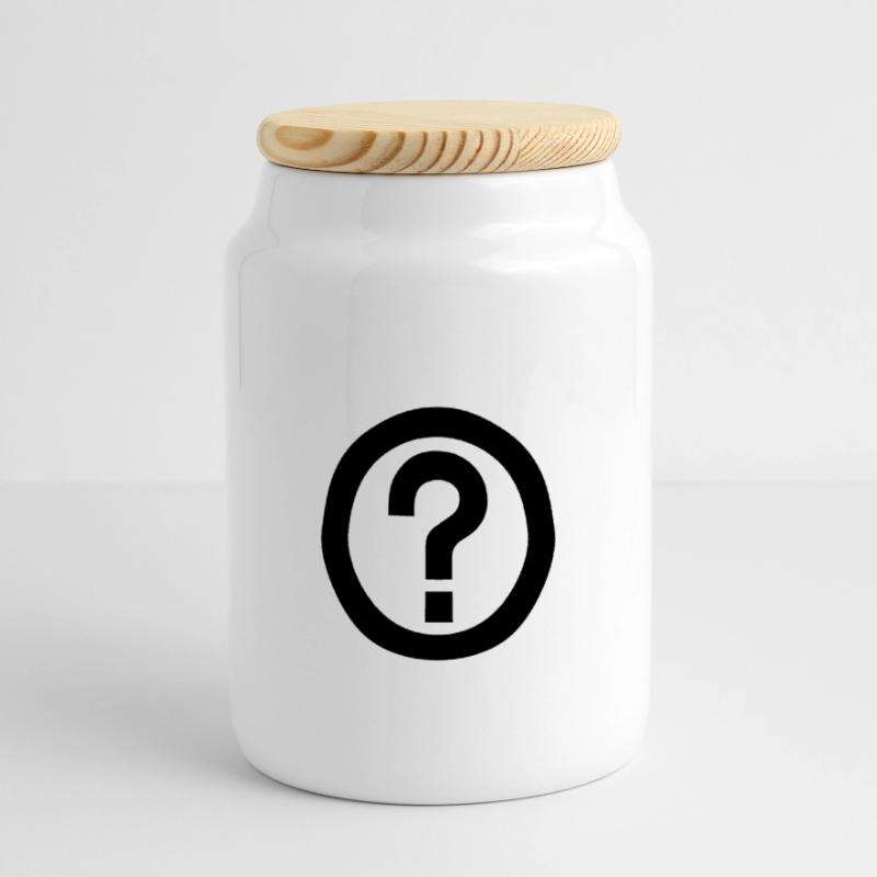 Point d'interrogation,Phrase interrogative Boîte à biscuits avec couvercle en bois