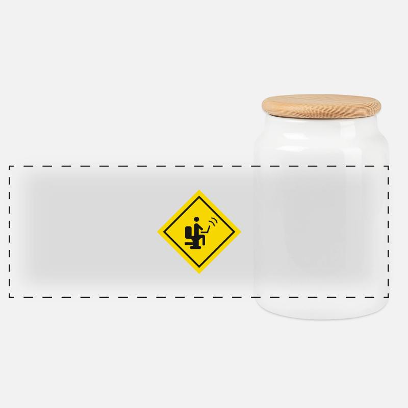 GEEK - Panoramic Cookie Jar with Wooden Lid - white