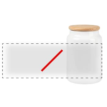 canceled - Panoramic Cookie Jar with Wooden Lid - white - Front